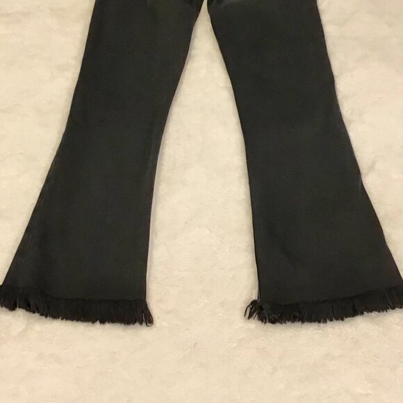 FRAME 24 Le Crop Mini Boot Women’s Jeans Faded Black Frayed Hems Stretch - Picture 7 of 11